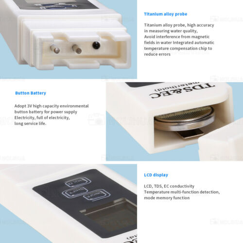 Pool pH Wert TDS EC Tester Wassertester 3in1 Digital Tester Pooltester - Bild 12 von 17