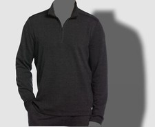 58 Perry Ellis Portfolio Men Black 1/4 Zip Fleece Cotton Pajama Sweater Size L