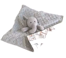 Boritar Baby Lovey Gray Elephant Security Blanket Minky Soft Dot Soother Toy