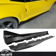 Side Skirts Fits 10-15 Chevy Camaro Matte Black PP Rocker Panel IKON V3 Style
