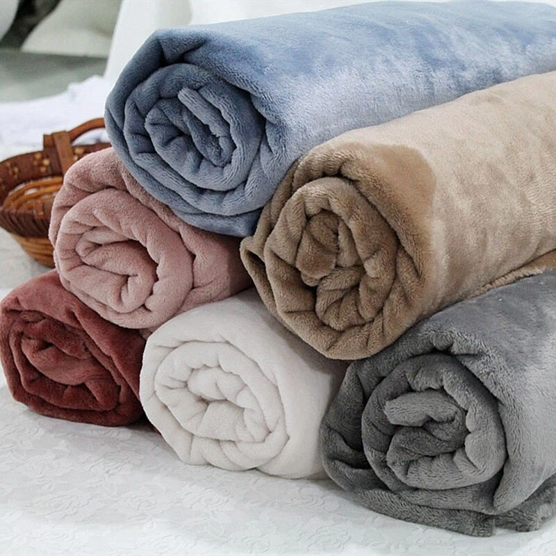Flannel Fabric Faux Coral Velvet Double-side Soft Thick DIY Sleepwear Blanket - image 2 of 4