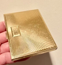 Vintage Revlon Sunburst Powder Compact Goldtone