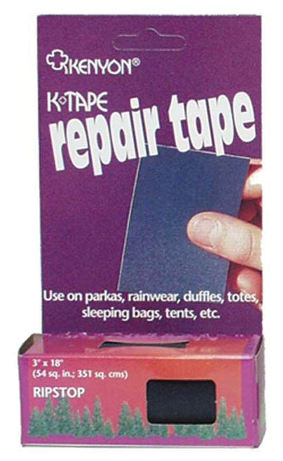 Ремонтная лента Kenyon Ripstop - Taffeta - Forest Green K-Tape для быстрого ремонта и 2490₽