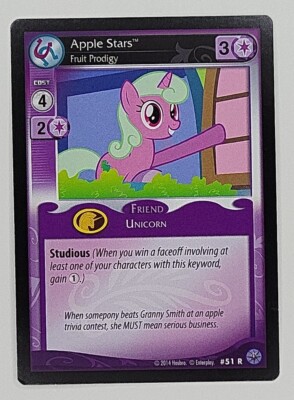 MY LITTLE PONY CCG PREMIERE BASE SET #51 APPLE STARS FRUIT PRODIGY RARE CARD