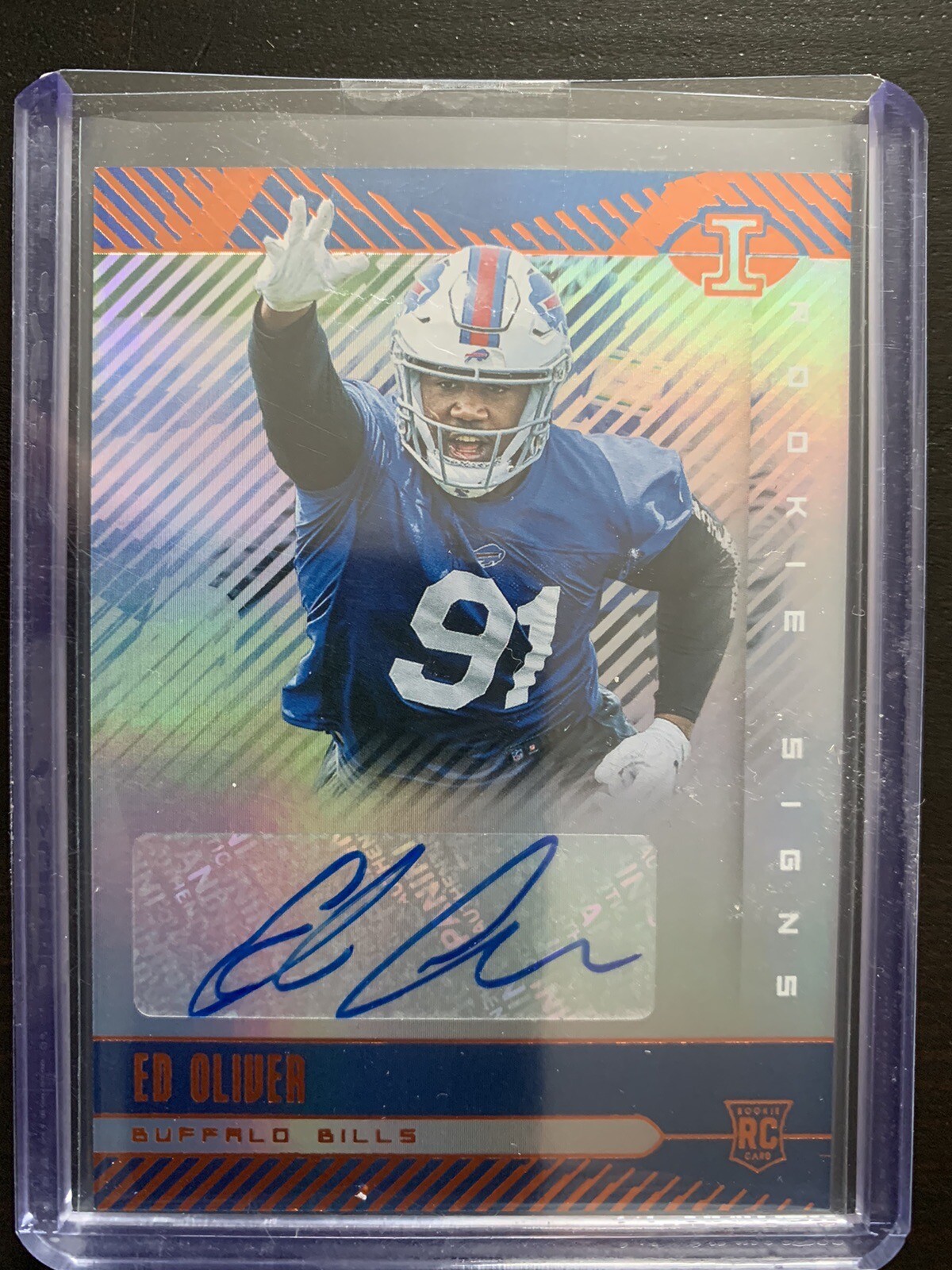 2019 Panini Illusions - Rookie Signs Orange #RS-EDO Ed Oliver (AU, RC)