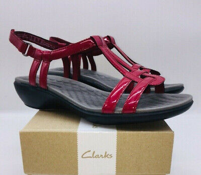 Clarks Collection T-Strap Sandals Sonar Aster Pewter 7 M