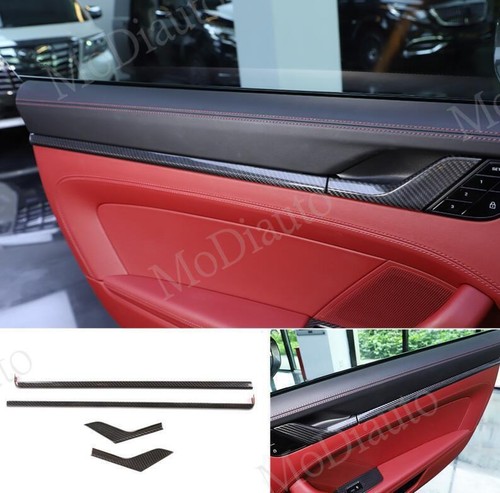 Real Carbon Fiber Inner Car Door Panel Trim Strips For Porsche 911 2021~2024 H - Picture 10 of 23