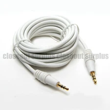 12 ft Long 3.5 mm STEREO Audio Extension CABLE WHITE Male Jack IPod MP3 EL11 