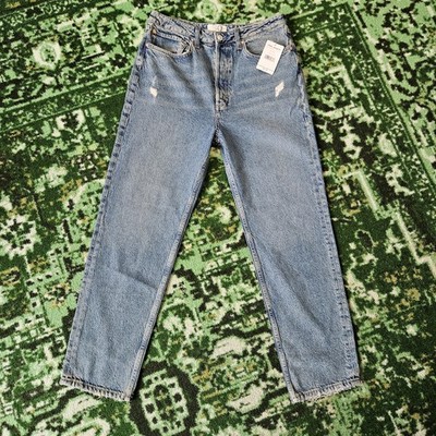 Free People Acadia Jeans Womens Size 30 Fits 30x26 Button Fly Distressed New Tag