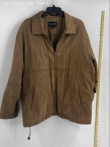 Vintage Kaid Men's Brown Faux Suede Microfiber Full Zip Jacket Size Large
