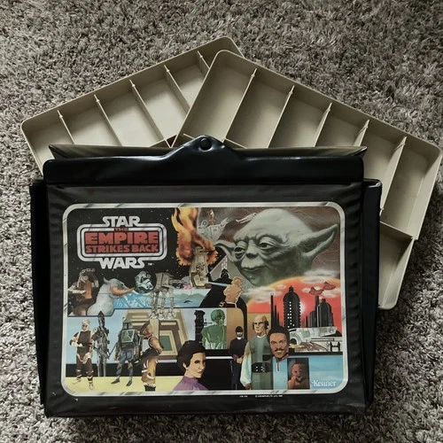 Vintage 1980 Kenner Star Wars Empire Strikes Back Carrying Case & Tan trays