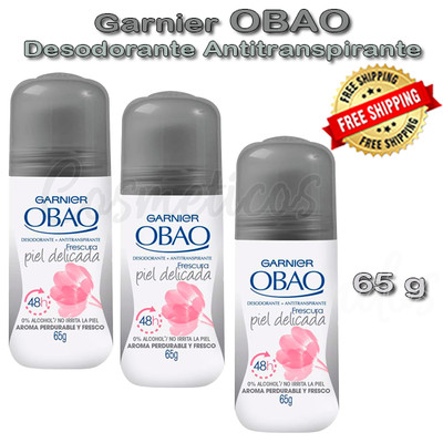 OBAO GARNIER DEODORANT DELICATE SKIN / PIEL DELICADA 2.3 OZ  3 Pcs