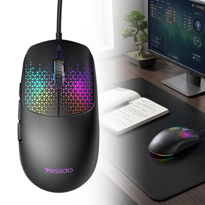for Gaming Mouse Wired 7200 DPI 6 Programmable Buttons Optical Sensor PC Laptop