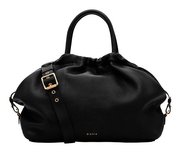 Biasia Ruffle Pretty Bag M Handtasche Schultertasche Tasche Nero Schwarz Neu-image