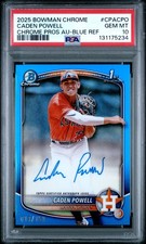 2025 BOWMAN CHROME PRSPCT AUTOS BLUE REFRACTOR CADEN POWELL 19/150 PSA 10