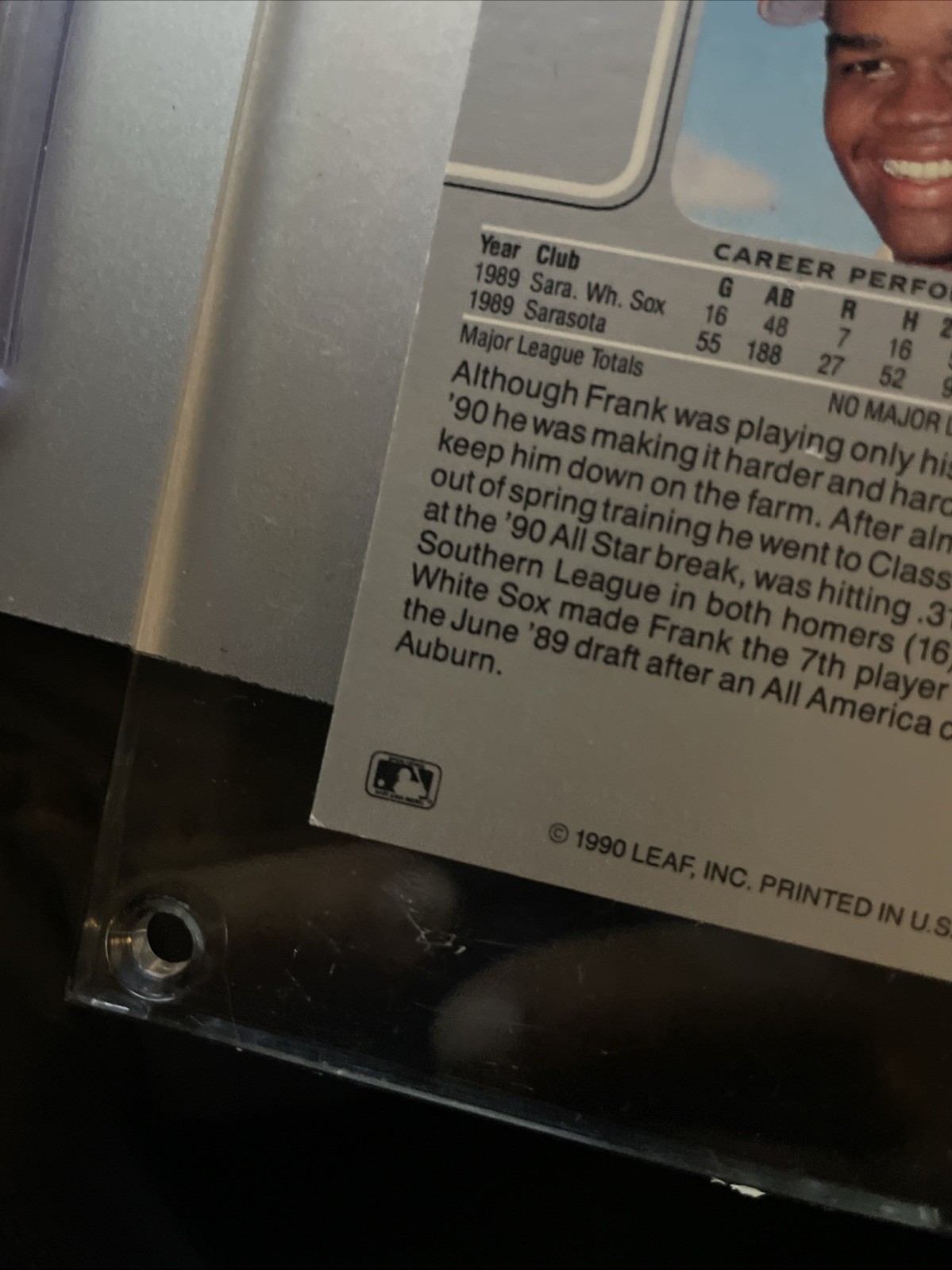1990 LEAF #300 FRANK THOMAS RC HOF BIG HURT WHITE SOX FAN MUST HAVE view 14
