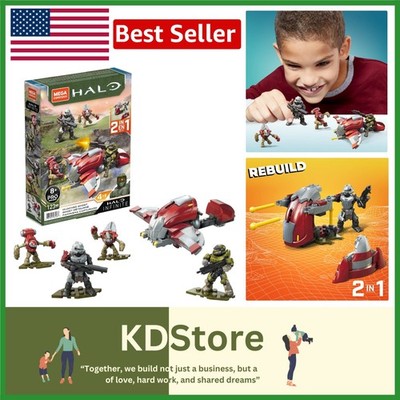 Halo Infinite Ghost Vehicle Building Set - 123 Pieces, 4 Figures, Sci-Fi Toy