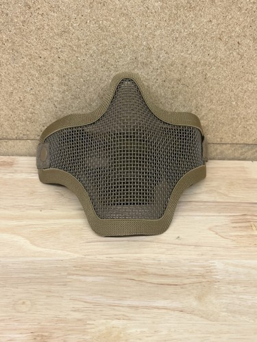 Airsoft Face Mask Half Metal Wired Steel Mesh Protection Gear Tactical Tan