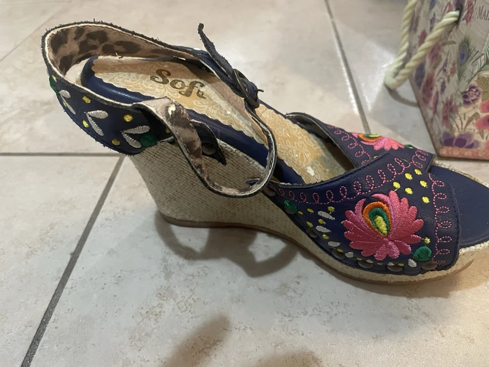 Salto robusto anilhas mexicanas com design de girassol (cor mel) - Tamanho 6 - Imagem 2 de 3