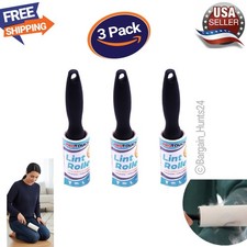 180 Sheets Lint Roller W/ Handle Pet Hair Remover Effortless Cleaning Pk Of 3 