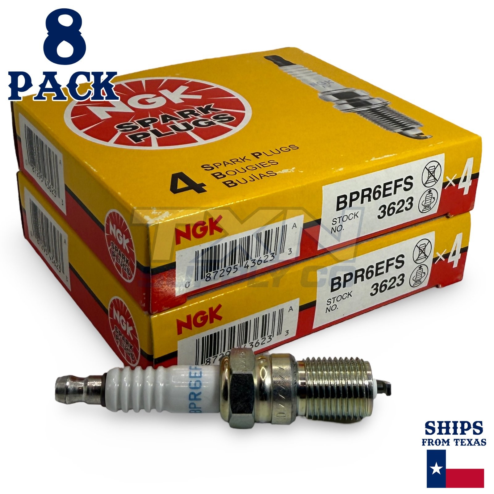 NGK 3623 Spark Plug BPR6EFS - 8 Pack