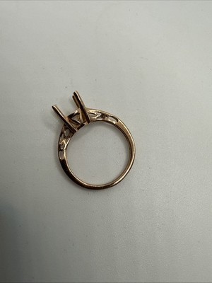 Rotgold Halbfassung Verlobungsring Fassung Vintage Stil leere Fassung
