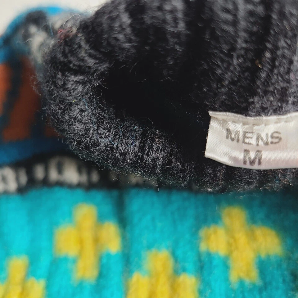 Suéter de Lana Columbia Vintage Años 90 Colorido Diseño Arco Iris Pesado Hombres Talla Mediana Foto 3 de 4