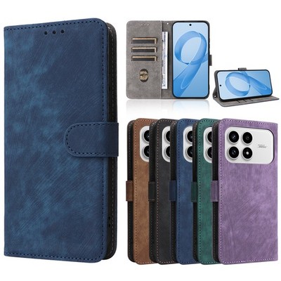 Für Xiaomi Poco F8 Pro 5G Case, Retro RFID Leder Geldbörse Card Stand Cover