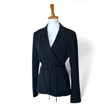 NWT Vintage 90s Anne Klein Black Wrap Blazer Size 6