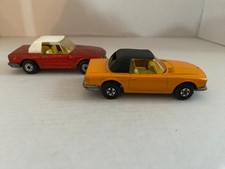 Matchbox 2er Konvolut Superfast No. 6 Mercedes 350 SL weinrot + orange