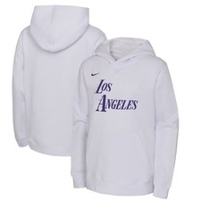Youth Los Angeles Lakers Nike White City Edition Essential Pullover Hoodie NWT
