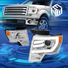 For 09-14 Ford F150 Led Drl Tube 3d Angel Eyes Projector Headlight Lamps Chrome For 09-14 Ford F150 Led Drl Tube 3d Angel Eyes Projector Headlight Lamps Chrome