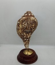 Coquillage De Conque Rituel Sculpté À La Main Par Un Prêtre Hindou, Déesse KALI