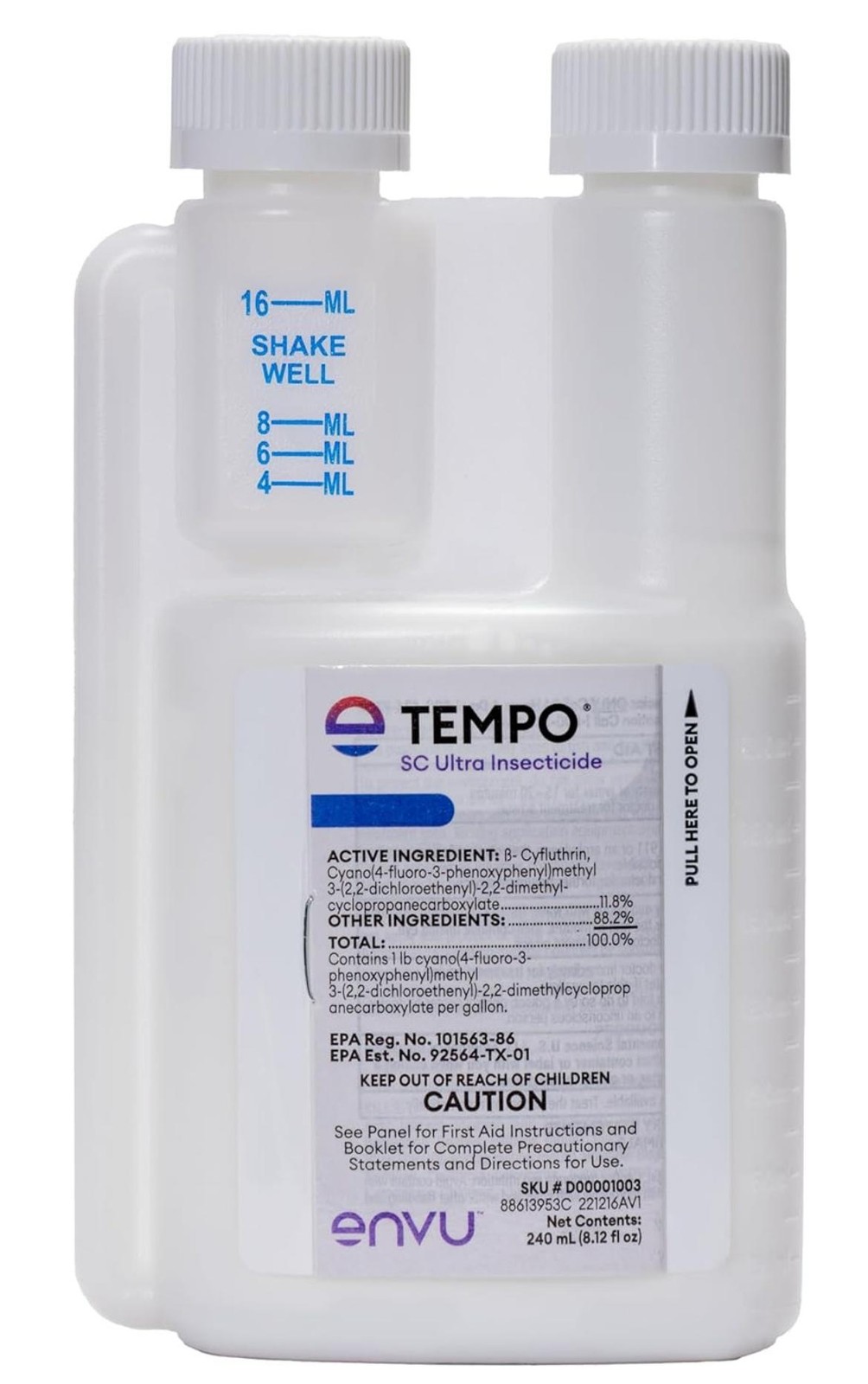 Tempo SC Ultra Insecticide 240 mL 8.12 fl oz Envu Concentrate Twin Neck Bottle