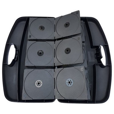 Vintage Laserline 72 Disc CD Black Plastic Storage Carrying Case Gaming Music 