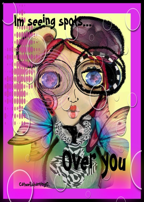 CatwellshartingG. I'm seeing spots.... over you Portrait Art Print