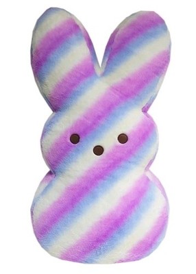 Jumbo PEEPS Bunny Plush ~ 20'' x 37'' ~ Giant Stuffed Toy ~ Pillow ~ PURPLE STRIPE