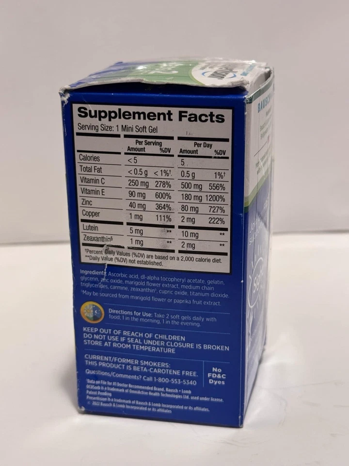 Bausch+Lomb PreserVision AREDS 2 vitaminas para ojos 90 mini geles blandos EXP 05/2026 Foto 2 de 4