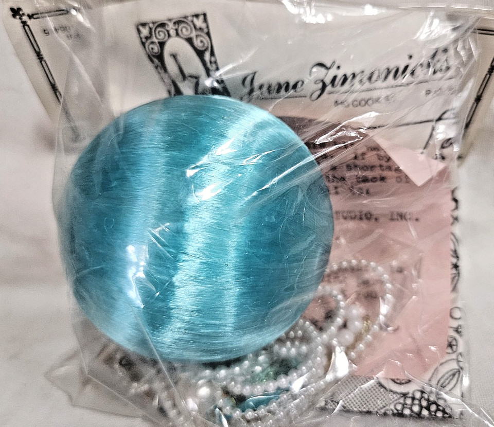 June Zimonick Studio Ornament Kit Craft Basket Vintage Charmaine Aqua #1811