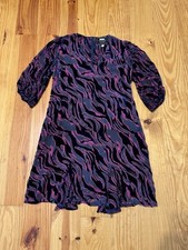 Johnny Was Tavi Black Magenta Silk Velvet Burnout Abstract Print Mini Dress SM