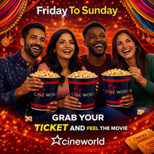 3 entradas Cineworld *código electrónico* válido: viernes - solo domingos - entrega rápida