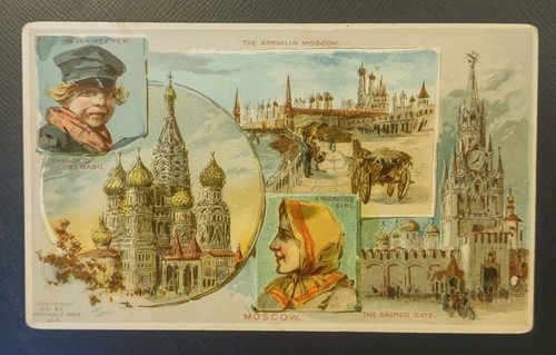 Arbuckles Ariosa Coffee Advertising Trade Card 1891 Trip Series Moscow Russia 44