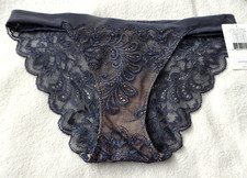 NWT Le Mystere size US 6 Sophia lace Bikini Panty Blue lame
