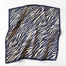 100 Mulberry Silk 20" Square Scarf Women Neckerchief Wrap Zebra Pattern Bandana