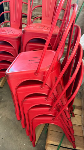 (25) Lancaster Table & Seating Alloy Ruby Red Outdoor Cafe Chairs