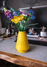 Artificial Flower Vase Home Decor Piece For displaying lego Sets or dried stems