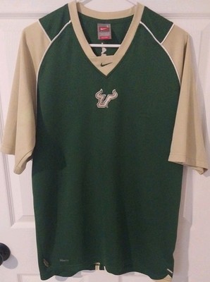 Vintage Nike USF Bull's Basketball Green Shirt Men's Size Large NCAA Fit Dry 