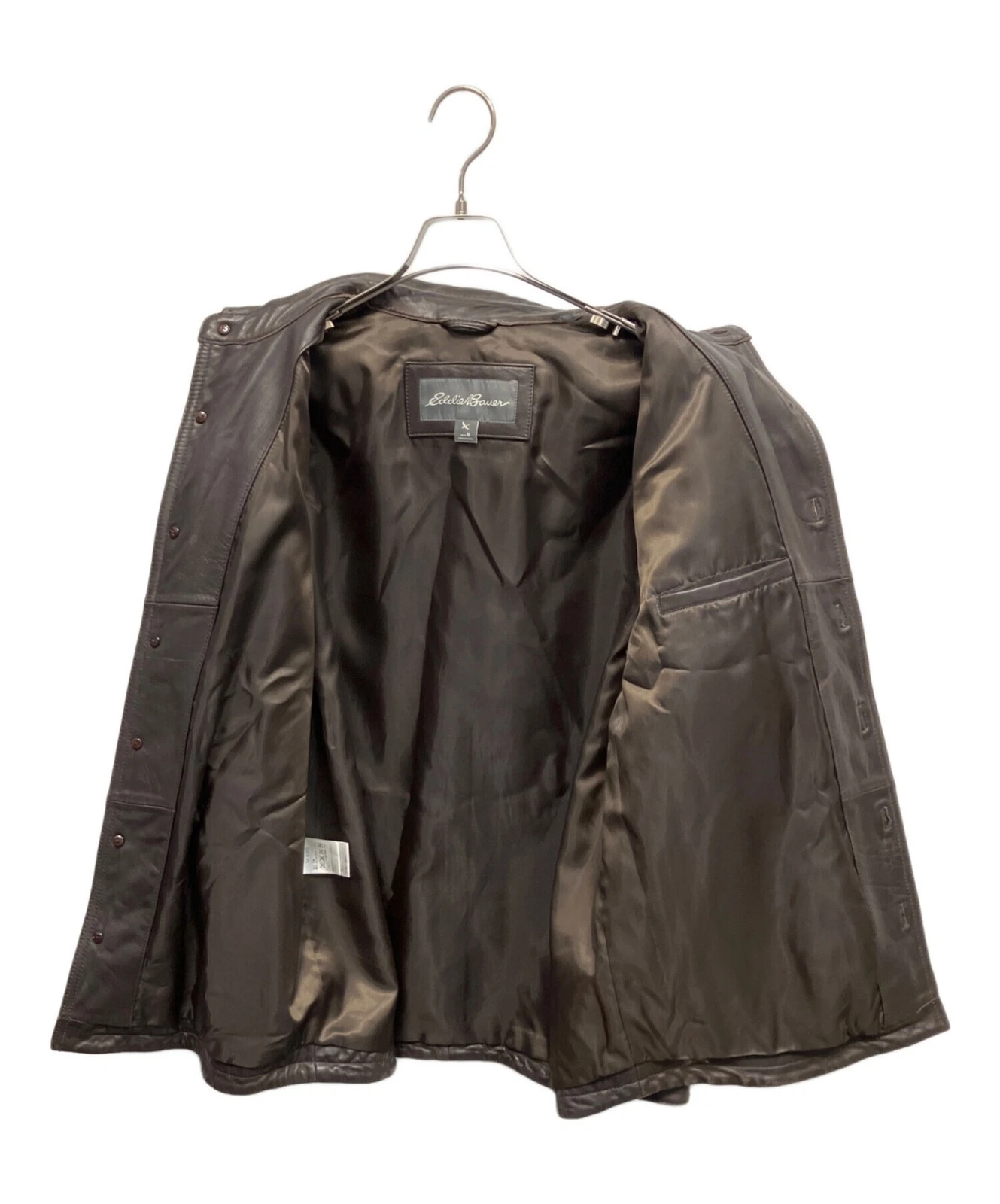 Eddie Bauer Lamb Leather Jacket Men's Size M Brown - product detail image 6