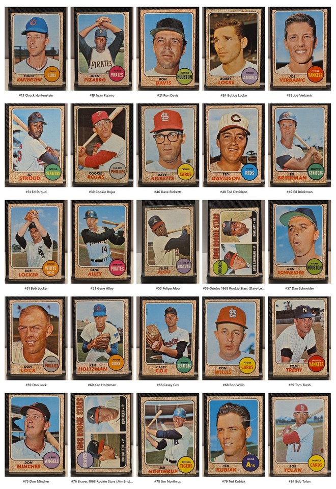 1968 Topps Baseball Cards - You Pick - Complete Your Set - GD to EXMT
