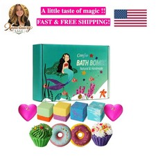 10 Bath Bombs for Kids, Bath Bomb Gift Set, Natural Bubble Bathbombs, Shea Bu...